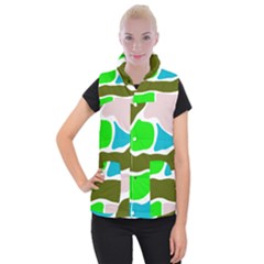 Geometric Bricks    Women s Button Up Vest