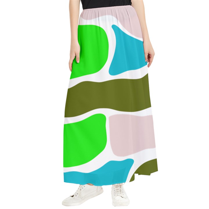 Geometric Bricks    Maxi Chiffon Skirt