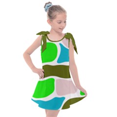 Geometric Bricks    Kids  Tie Up Tunic Dress