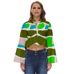 Geometric Bricks    Boho Long Bell Sleeve Top