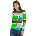 Geometric Bricks    Women s Cut Out Long Sleeve T-Shirt View2