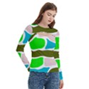 Geometric Bricks    Women s Cut Out Long Sleeve T-Shirt View3