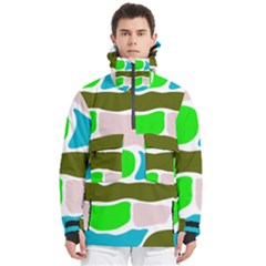 Geometric Bricks    Men s Pullover Zip Ski And Snowboard Waterproof Breathable Jacket