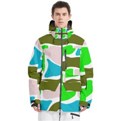 Geometric Bricks    Men s Multi Pockets Zip Ski And Snowboard Waterproof Breathable Jacket