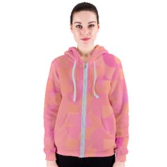 Geometric Pink Ocean  Women s Zipper Hoodie