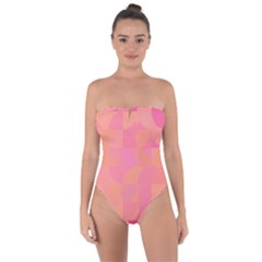 Geometric Pink Ocean  Tie Back One Piece Swimsuit