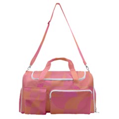 Geometric Pink Ocean  Sports Gym Duffle Bag With Shoe Compartment