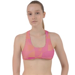 Geometric Pink Ocean  Criss Cross Racerback Sports Bra