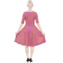 Geometric Pink Ocean  Quarter Sleeve A-Line Dress With Pockets View2