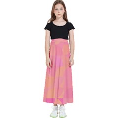 Geometric Pink Ocean  Kids  Flared Maxi Skirt