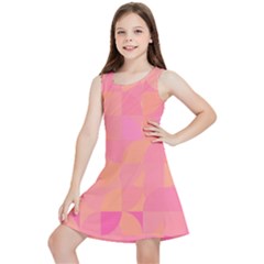 Geometric Pink Ocean  Kids  Lightweight Sleeveless Dress