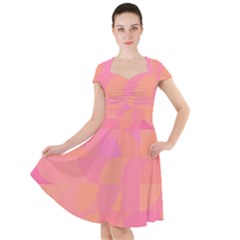 Geometric Pink Ocean  Cap Sleeve Midi Dress by ConteMonfrey