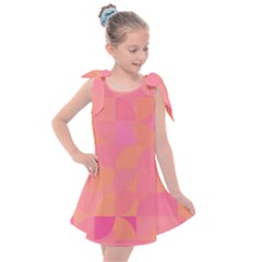 Geometric Pink Ocean  Kids  Tie Up Tunic Dress