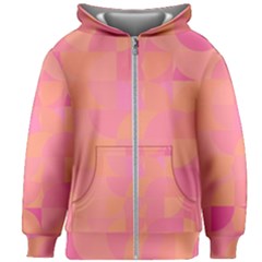 Geometric Pink Ocean  Kids  Zipper Hoodie Without Drawstring