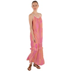 Geometric Pink Ocean  Cami Maxi Ruffle Chiffon Dress by ConteMonfrey