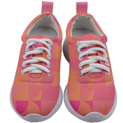 Geometric Pink Ocean  Kids Athletic Shoes