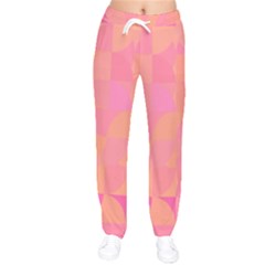 Geometric Pink Ocean  Women Velvet Drawstring Pants