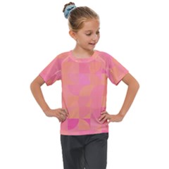 Geometric Pink Ocean  Kids  Mesh Piece T-shirt