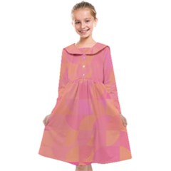 Geometric Pink Ocean  Kids  Midi Sailor Dress