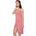 Geometric Pink Ocean  Wrap Frill Dress View2