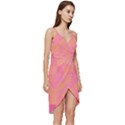 Geometric Pink Ocean  Wrap Frill Dress View3