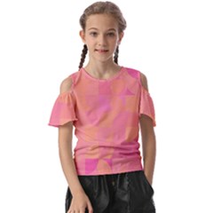 Geometric Pink Ocean  Kids  Butterfly Cutout T-shirt