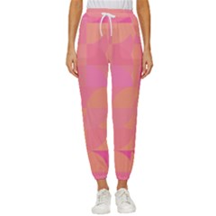 Geometric Pink Ocean  Women s Cropped Drawstring Pants by ConteMonfrey