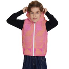 Geometric Pink Ocean  Kids  Stylish Hooded Puffer Vest