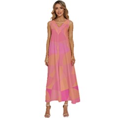 Geometric Pink Ocean  V-neck Sleeveless Wide Leg Pants Overalls