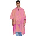 Geometric Pink Ocean  Men s Hooded Rain Ponchos View1