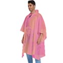 Geometric Pink Ocean  Men s Hooded Rain Ponchos View2