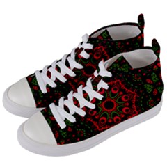 Purple, Blue And Pink Eyes Abstract Forms Geometric Women s Mid-top Canvas Sneakers