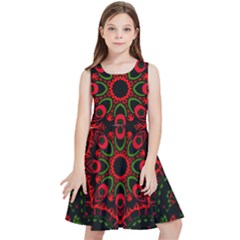 Purple, Blue And Pink Eyes Abstract Forms Geometric Kids  Skater Dress