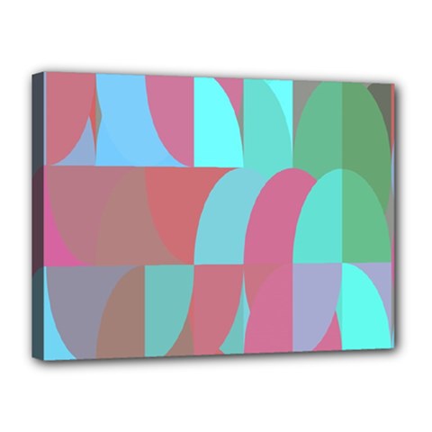 Geometric Ocean Purple Blue Pink Canvas 16  X 12  (stretched)