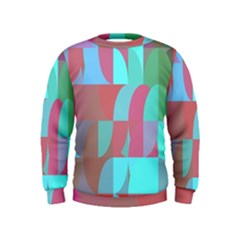 Geometric Ocean Purple Blue Pink Kids  Sweatshirt