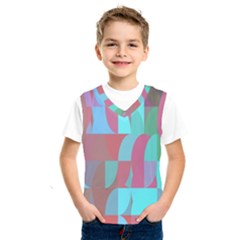 Geometric Ocean Purple Blue Pink Kids  Basketball Tank Top