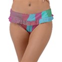 Geometric Ocean Purple Blue Pink Frill Bikini Bottoms View1