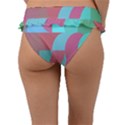 Geometric Ocean Purple Blue Pink Frill Bikini Bottoms View2