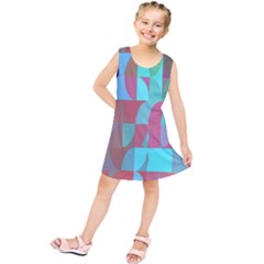 Geometric Ocean Purple Blue Pink Kids  Tunic Dress