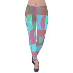 Geometric Ocean Purple Blue Pink Velvet Leggings