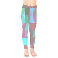 Geometric Ocean Purple Blue Pink Kids  Leggings