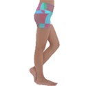 Geometric Ocean Purple Blue Pink Kids  Lightweight Velour Yoga Shorts View3