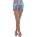 Geometric Ocean Purple Blue Pink Kids  Lightweight Velour Yoga Shorts View4