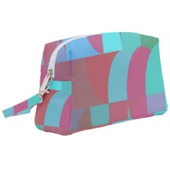 Geometric Ocean Purple Blue Pink Wristlet Pouch Bag (large)