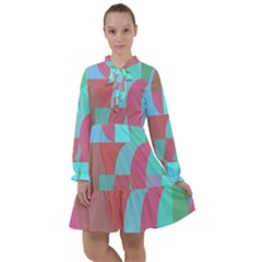 Geometric Ocean Purple Blue Pink All Frills Dress