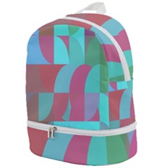 Geometric Ocean Purple Blue Pink Zip Bottom Backpack