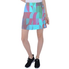 Geometric Ocean Purple Blue Pink Tennis Skirt