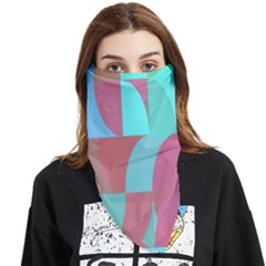 Geometric Ocean Purple Blue Pink Face Covering Bandana (triangle)