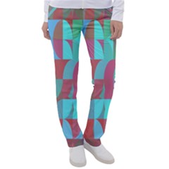 Geometric Ocean Purple Blue Pink Women s Casual Pants