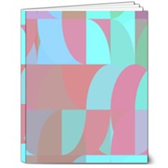 Geometric Ocean Purple Blue Pink 8  X 10  Hardcover Notebook